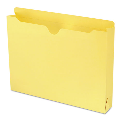 Colored File Jackets With Reinforced Double-ply Tab, Straight Tab, Letter Size, Yellow, 50-box