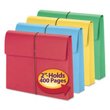 Expanding Wallet W- Elastic Cord, 2" Expansion, 1 Section, Legal Size, Assorted, 50-box