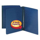 Side Opening Press Guard Report Cover, Prong Fastener, Letter, Dark Blue