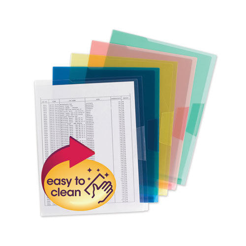 Organized Up Translucent Poly Project Jacket, Letter Size, Assorted Colors, 5-pack