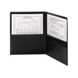 Poly Two-pocket Folder W-security Pocket, 11 X 8.5, Black, 5-pack