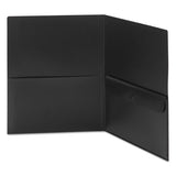 Poly Two-pocket Folder W-security Pocket, 11 X 8.5, Black, 5-pack