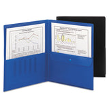 Poly Two-pocket Folder W-security Pocket, 11 X 8 1-2, Blue, 5-pack