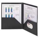 Frame View Poly Two-pocket Folder, 11 X 8.5, Clear-black, 5-pack