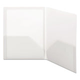 Frame View Poly Two-pocket Folder, 11 X 8 1-2, Clear-oyster, 5-pack
