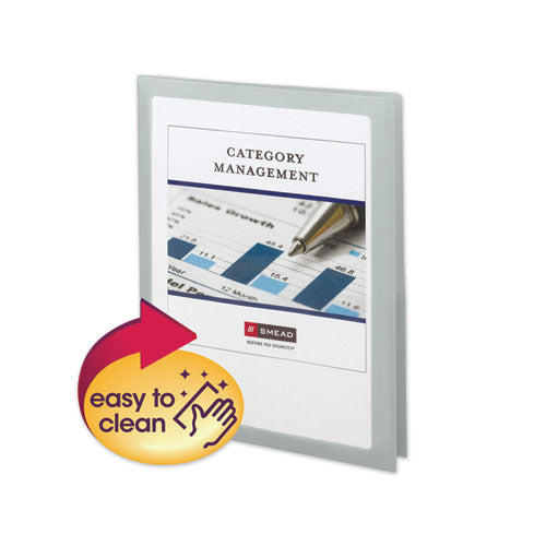 Frame View Poly Two-pocket Folder, 11 X 8 1-2, Clear-oyster, 5-pack