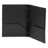 Poly Two-pocket Folder W-fasteners, 11 X 8.5, Black, 25-box