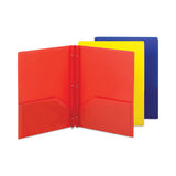 Poly Two-pocket Folder With Fasteners, 130-sheet Capacity, 11 X 8.5, Assorted, 6-pack
