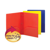Poly Two-pocket Folder With Fasteners, 130-sheet Capacity, 11 X 8.5, Assorted, 6-pack
