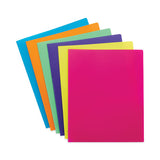 Poly Two-pocket Folders, 100-sheet Capacity, 11 X 8.5, Assorted, 6-pack