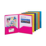 Poly Two-pocket Folders, 100-sheet Capacity, 11 X 8.5, Assorted, 6-pack