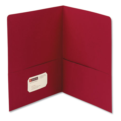 Two-pocket Folder, Textured Paper, Red, 25-box