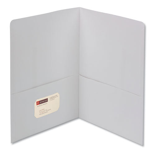 Two-pocket Folder, Textured Paper, White, 25-box