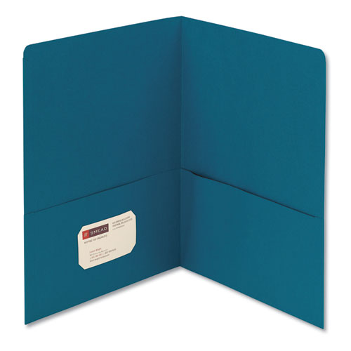 Two-pocket Folder, Textured Paper, Teal, 25-box
