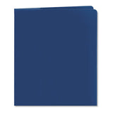Lockit Two-pocket Folder, Textured Paper, 11 X 8 1-2, Dk Blue, 25-bx