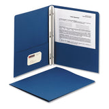 2-pocket Folder W-tang Fastener, Letter, 1-2" Cap, Dark Blue, 25-box