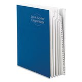 Deluxe Expandable Indexed Desk File-sorter, 31 Dividers, Dates, Letter-size, Dark Blue Cover