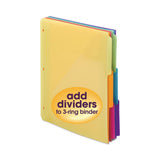 Three-ring Binder Poly Index Dividers With Pocket, 11.25 X 9.75, Assorted Colors, 30-box