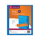 Poly String And Button Interoffice Envelopes, String And Button Closure, 9.75 X 11.63, Transparent Blue, 5-pack