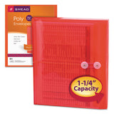 Poly String And Button Interoffice Envelopes, String And Button Closure, 9.75 X 11.63, Transparent Red, 5-pack