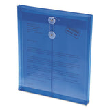 Poly String And Button Interoffice Envelopes, String And Button Closure, 9.75 X 11.63, Transparent Blue, 5-pack