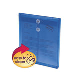Poly String And Button Interoffice Envelopes, String And Button Closure, 9.75 X 11.63, Transparent Blue, 5-pack