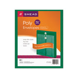Poly String And Button Interoffice Envelopes, String And Button Closure, 9.75 X 11.63, Transparent Green, 5-pack