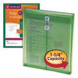 Poly String And Button Interoffice Envelopes, String And Button Closure, 9.75 X 11.63, Transparent Green, 5-pack