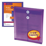 Poly String And Button Interoffice Envelopes, String And Button Closure, 9.75 X 11.63, Transparent Purple, 5-pack