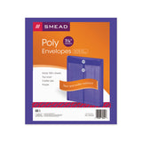 Poly String And Button Interoffice Envelopes, String And Button Closure, 9.75 X 11.63, Transparent Purple, 5-pack