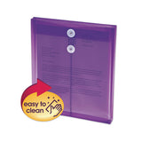 Poly String And Button Interoffice Envelopes, String And Button Closure, 9.75 X 11.63, Transparent Purple, 5-pack