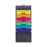 Cascading Wall Organizer, 14.25 X 33, Letter, Gray With 6 Bright Color Pockets