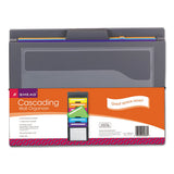 Cascading Wall Organizer, 14.25 X 33, Letter, Gray With 6 Bright Color Pockets