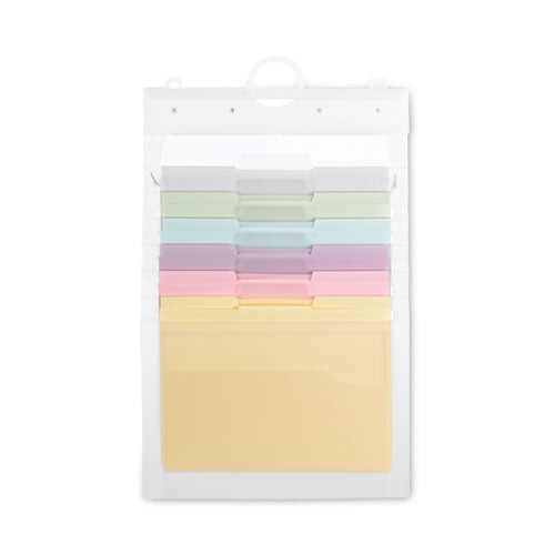 Cascading Wall Organizer, 6 Sections, Letter, 14.25 X 24.25, Pastel-assorted Colors
