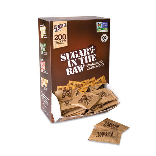 Unrefined Sugar Made From Sugar Cane, 200 Packets-box