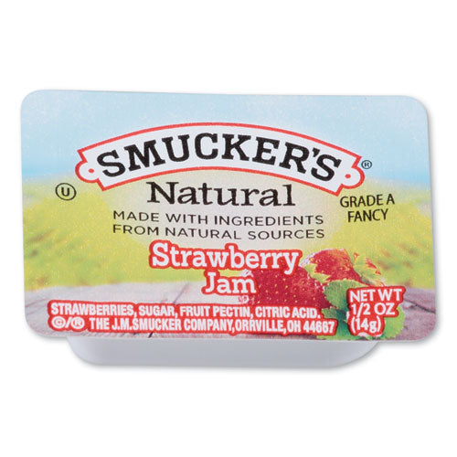 Smuckers 1-2 Ounce Natural Jam, 0.5 Oz Container, Strawberry, 200-carton