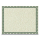 Parchment Certificates, Traditional, 8 1-2 X 11, Ivory W- Green Border, 50-pack