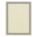 Parchment Certificates, Antique, 8 1-2 X 11, Ivory W- Blue And Silver-foil Border, 50-pack