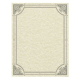 Parchment Certificates, Vintage, 8 1-2 X 11, Ivory W- Silver-foil Border, 50-pack