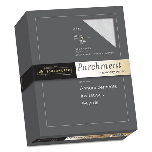 Parchment Specialty Paper, 24 Lb, 8.5 X 11, Gray, 500-ream