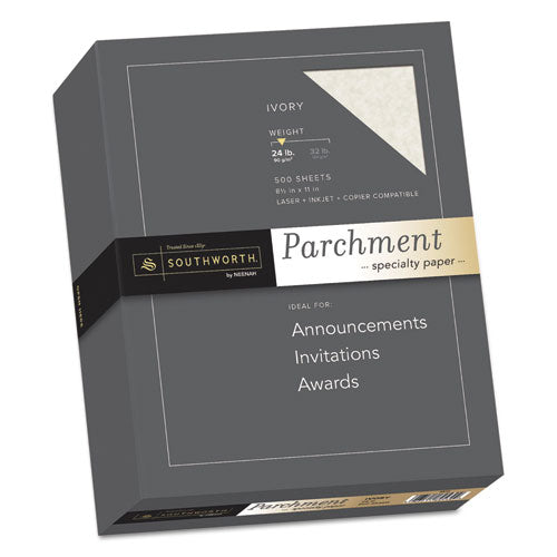 Parchment Specialty Paper, 24 Lb, 8.5 X 11, Ivory, 500-ream