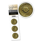 Certificate Seals, 1.75" Dia., Gold, 3-sheet, 5 Sheets-pack
