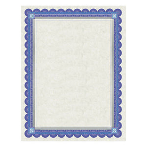 Parchment Certificates, Academic, Ivory With Blue And Silver-foil Border, 8 1-2 X 11, 15-pack