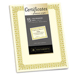 Premium Certificates, White, Fleur Silver Foil Border, 66 Lb, 8.5 X 11, 15-pack