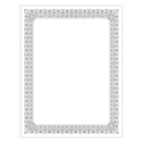 Premium Certificates, White, Fleur Silver Foil Border, 66 Lb, 8.5 X 11, 15-pack