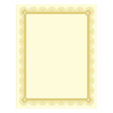 Premium Certificates, Ivory, Spiro Gold Foil Border, 66 Lb,  8.5 X 11, 15-pack