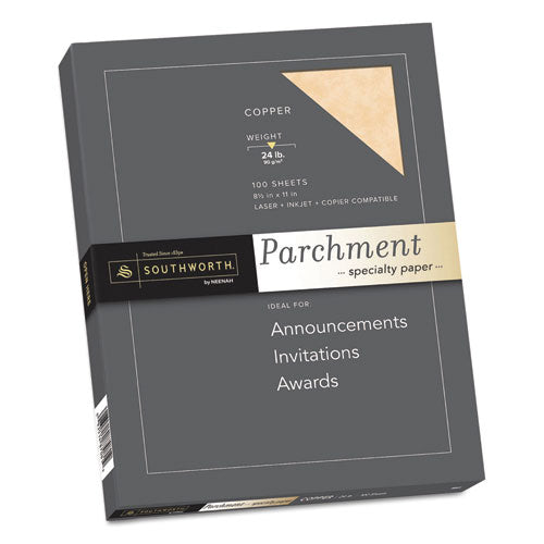 Parchment Specialty Paper, 24 Lb, 8.5 X 11, Copper, 100-pack
