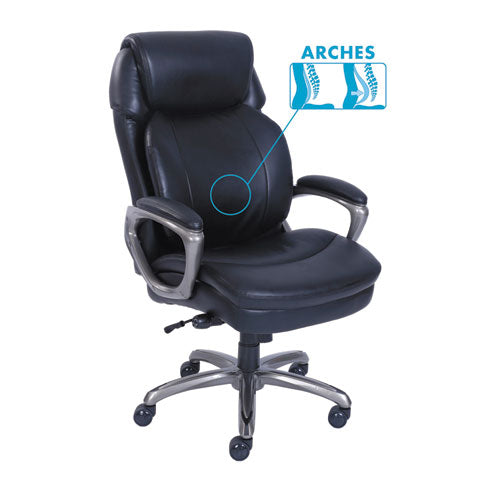 Cosset High-back Executive Chair, Supports Up To 275 Lbs., Black Seat-black Back, Slate Base