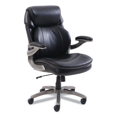 Cosset Mid-back Executive Chair, Supports Up To 275 Lbs., Black Seat-black Back, Slate Base