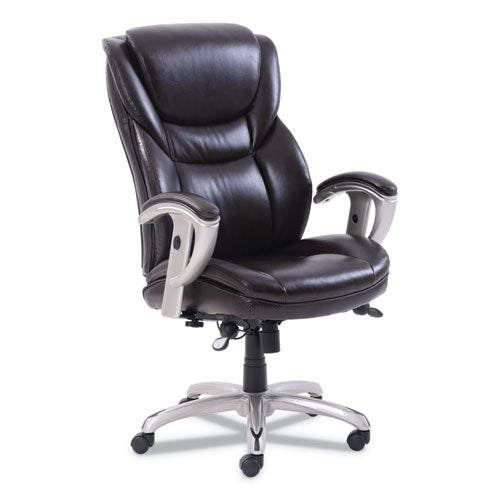 Emerson Executive Task Chair, Supports Up To 300 Lbs., Brown Seat-brown Back, Silver Base